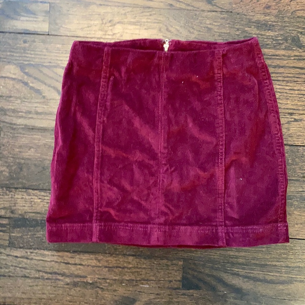 Maroon Velvet Skirt